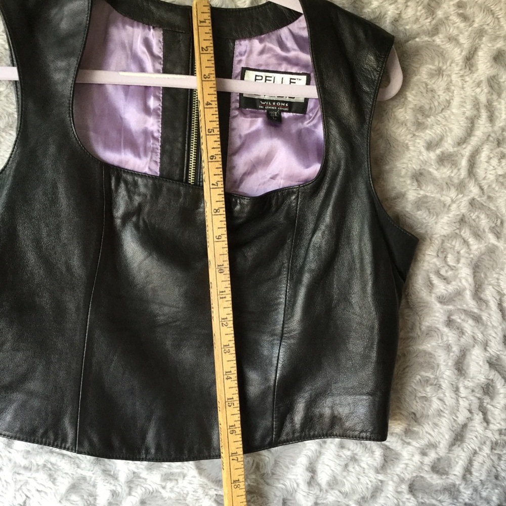 Wilsons Dark Brown Leather Crop Top Size L - Picture 8 of 8